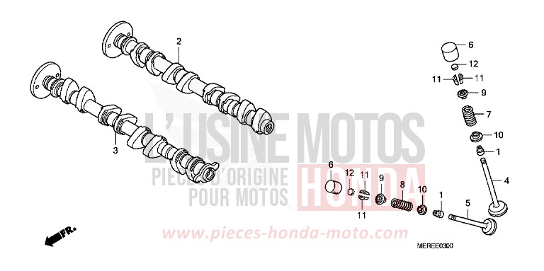 ARBRE A CAMES/SOUPAPE de CBF600S QUASAR SILVER METALLIC (NHA48) 2009