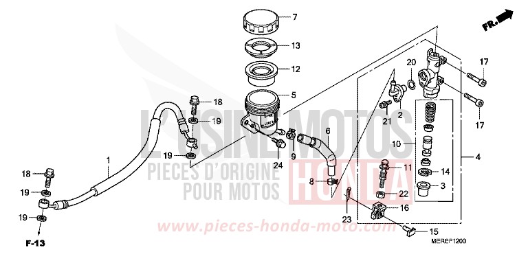 REAR BRAKE MASTERCYLINDER (CBF600S/N) de CBF600S QUASAR SILVER METALLIC (NHA48) 2009