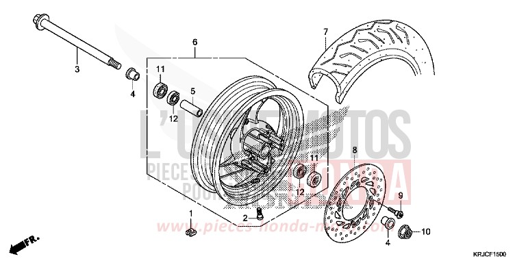 ROUE AVANT (FES125) de S-Wing PEARL COOL WHITE (NHA16) 2012