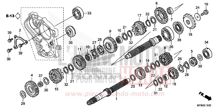 BOITE DE VITESSES de CB1000R MAT PEARL COOL WHITE (NHB44) 2014