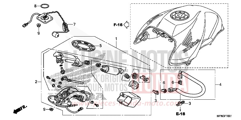 POMPE A CARBURANT de CB1000R MAT PEARL COOL WHITE (NHB44) 2014