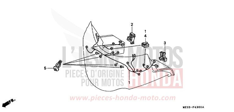FAISCEAU DE CARENAGE de Goldwing PEARL SIERRA GREEN (G156G) 1996