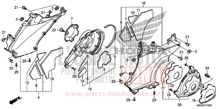 PANNEAU MARCHE/FLASQUE DE MOTEUR de Integra CANDY GRACEFUL RED-U (R151) 2012