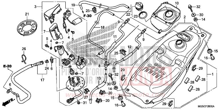RESERVOIR A CARBURANT/POMPE A CARBURANT de Integra CANDY GRACEFUL RED-U (R151) 2012