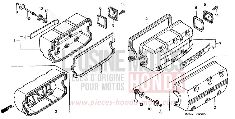 COUVERCLE DE CULASSE de Goldwing CANDY SPECTRA RED (R176K) de 1997