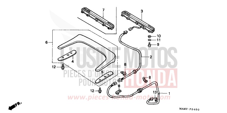 FEU DE STOP SURELEVE de Goldwing PEARL ROYAL MAGENTA (RP151K) 1997