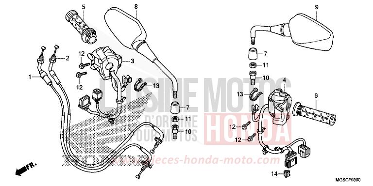 COMMUTATEUR/CABLE/MIROIR de Integra PEARL COSMIC BLACK (NHA64) 2012
