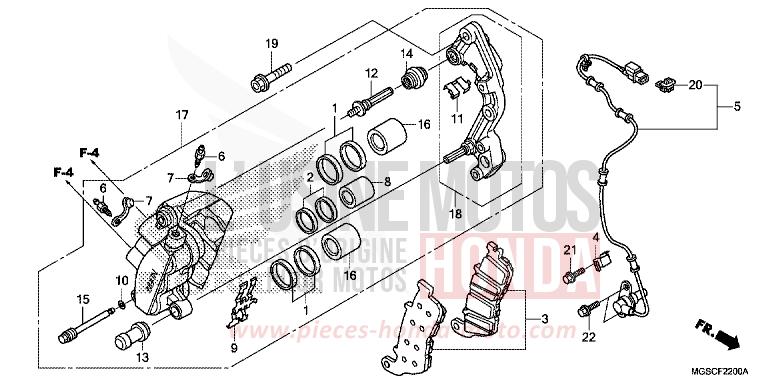 ETRIER DE FREIN AVANT de Integra PEARL COSMIC BLACK (NHA64) de 2012