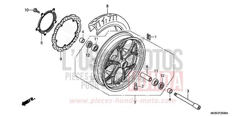 ROUE AVANT de Integra PEARL COSMIC BLACK (NHA64) 2012