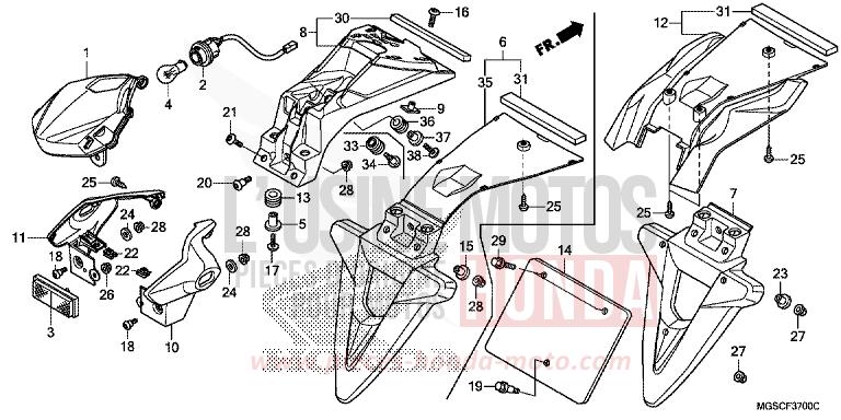 FEU ARRIERE de Integra PEARL COSMIC BLACK (NHA64) de 2012