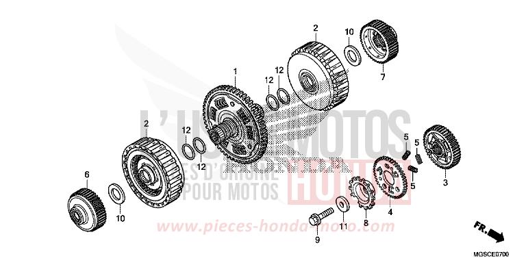 EMBRAYAGE de Integra PEARL SUNBEAM WHITE (NHA66) de 2012