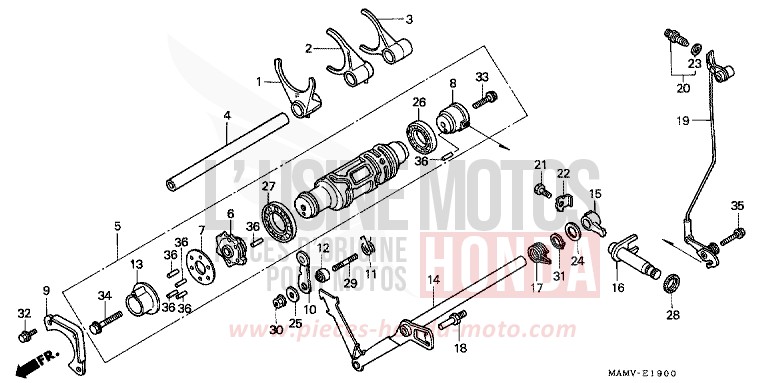 TAMBOUR DE CHANGEMENT/FOURCHETTE DE SELECTION de Goldwing PEARL CHAPARRAL BEIGE (YR191U) 1998