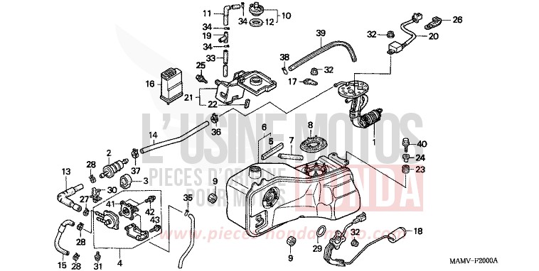 RESERVOIR A CARBURANT de Goldwing PEARL CHAPARRAL BEIGE (YR191U) 1998
