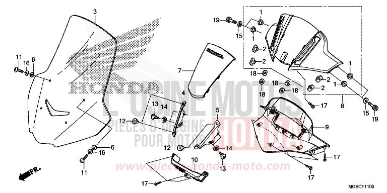 VISIERE DES INSTRUMENTS/PARE-BRISE de Integra PEARL SUNBEAM WHITE (NHA66) de 2012