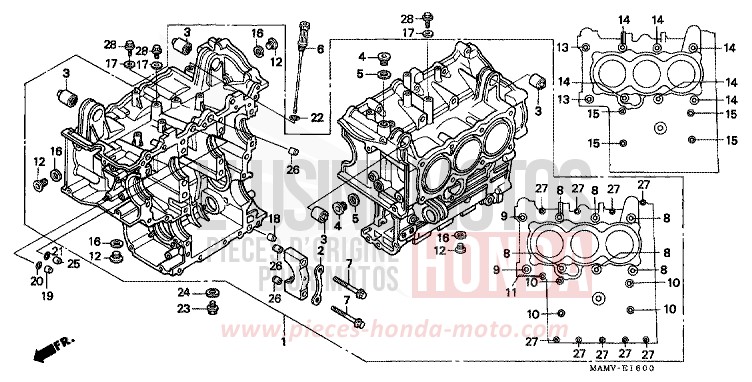 BLOC-CYLINDRES de Goldwing BLACK (NH1E) de 1999