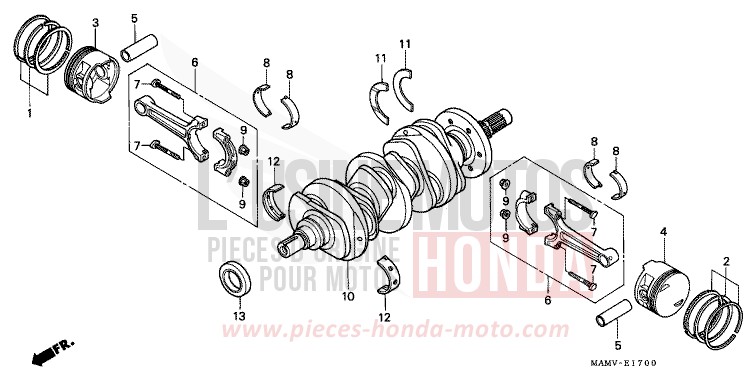 VILEBREQUIN/PISTON de Goldwing BLACK (NH1E) de 1999