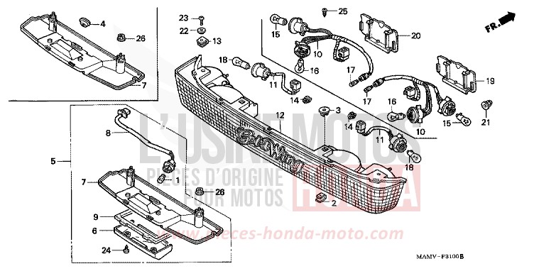 ECLAIRAGE DU COFFRE de Goldwing BLACK (NH1E) de 1999