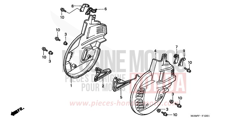 CHAPE DE ROUE AVANT (CL1500AW/SEW) de Goldwing CANDY SPECTRA RED (R176K) 1999