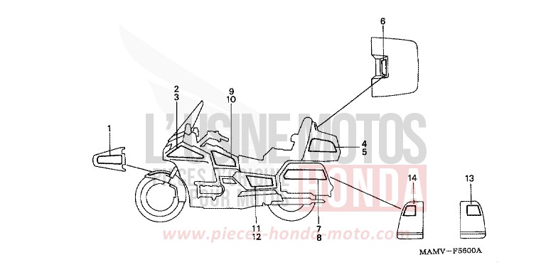 RAYURE (GL1500SE) de Goldwing PEARL MERCED GREEN (G167G) 1999