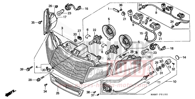 PROJECTEUR de Goldwing CANDY SPECTRA RED (R176K) 2000