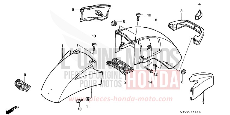 AILE AVANT de Goldwing CANDY SPECTRA RED (R176K) de 2000