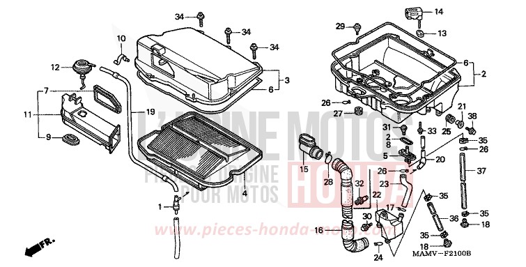 FILTRE A AIR de Goldwing CANDY SPECTRA RED (R176K) 2000