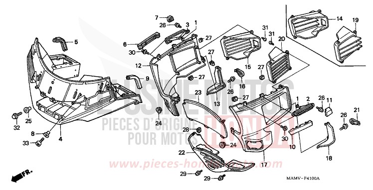 CARENAGE de Goldwing CANDY SPECTRA RED (R176K) 2000