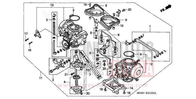 ENS. DE CARBURATEUR de Goldwing PEARL MERCED GREEN (G167G) de 2000