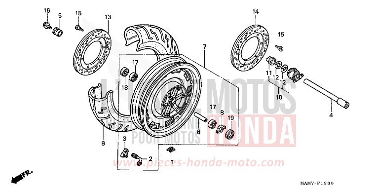 ROUE AVANT de Goldwing PEARL MERCED GREEN (G167G) 2000