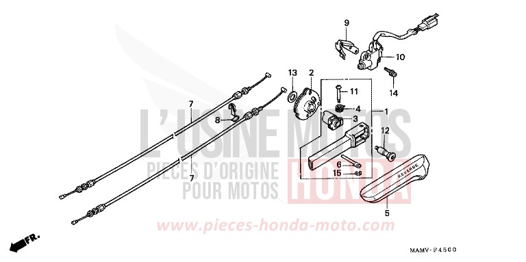 BARRE RENVERSEMENT MARCHE de Goldwing PEARL MERCED GREEN (G167G) de 2000