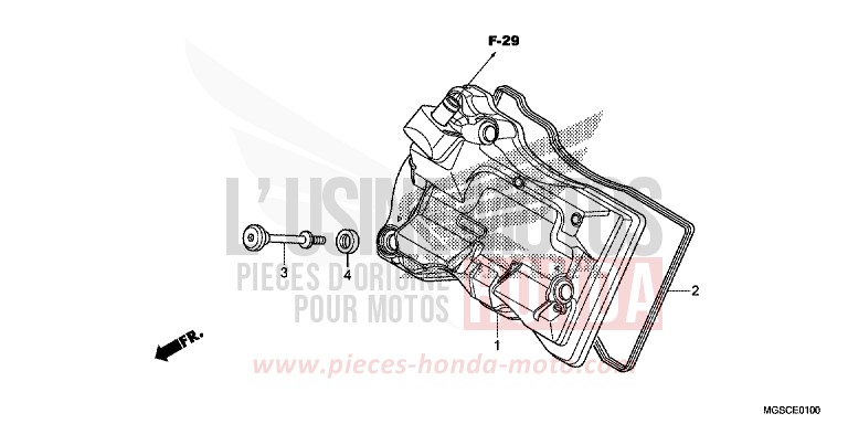 COUVERCLE DE CULASSE de Integra MAT GUNPOWDER BLACK METALLIC (NH436) de 2013