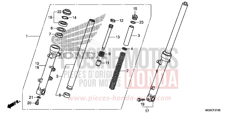 FOURCHETTE AVANT de Integra PEARL SUNBEAM WHITE (NHA66) 2013