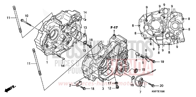 CARTER MOTEUR de CBF125 SPORTS RED (R321) 2010