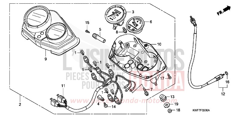 COMPTEUR (CBF125M9/A) de CBF125 SPORTS RED (R321) 2010