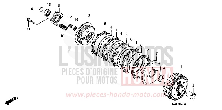 EMBRAYAGE de CBF125 SPORTS RED (R321) de 2011