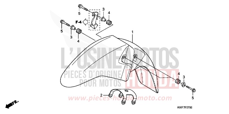 AILE AVANT de CBF125 SPORTS RED (R321) de 2011