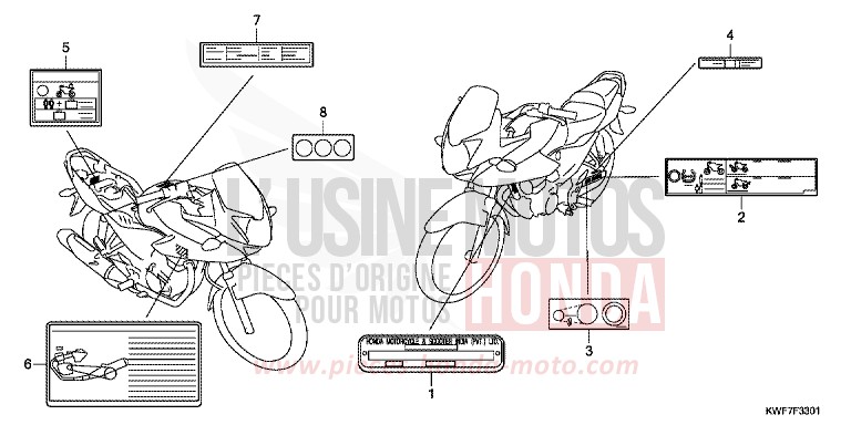 ETIQUETTE DE PRECAUTIONS (CBF125MA/B/D) de CBF125 SPORTS RED (R321) de 2011