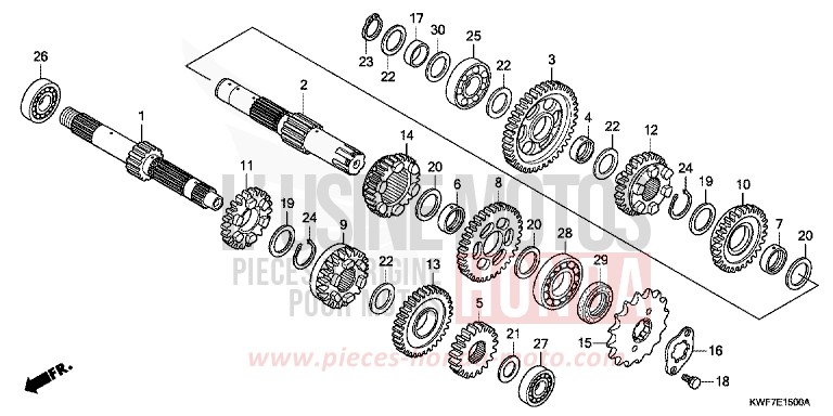 BOITE DE VITESSES de CBF125 VIRTUOUS WHITE (NHB16) de 2011