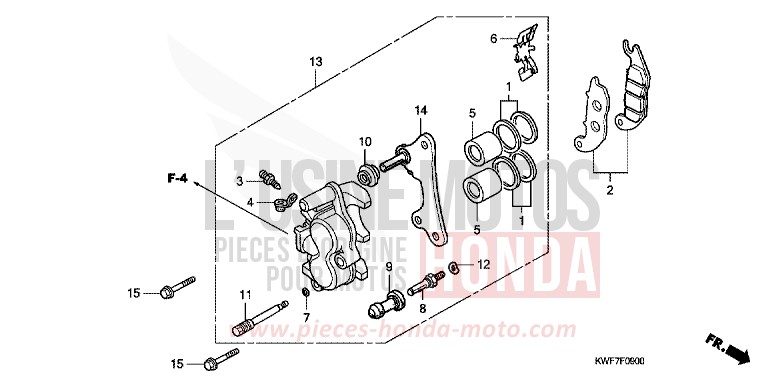 ETRIER DE FREIN AVANT de CBF125 VIRTUOUS WHITE (NHB16) de 2011