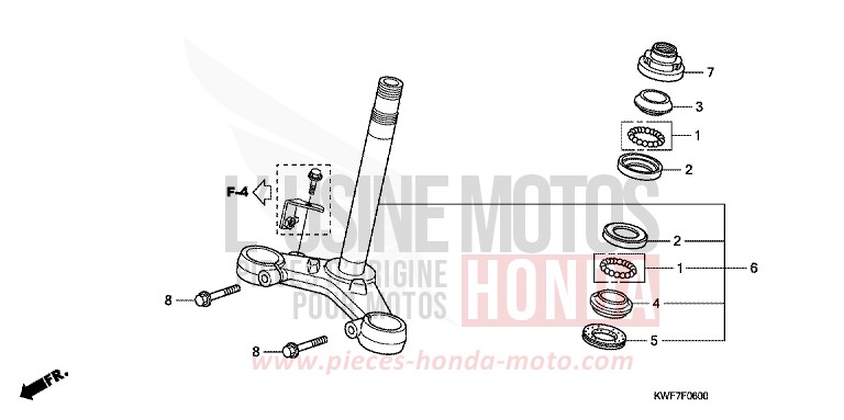 TIGE DE DIRECTION de CBF125 PEARL SIENA RED (R320) de 2013