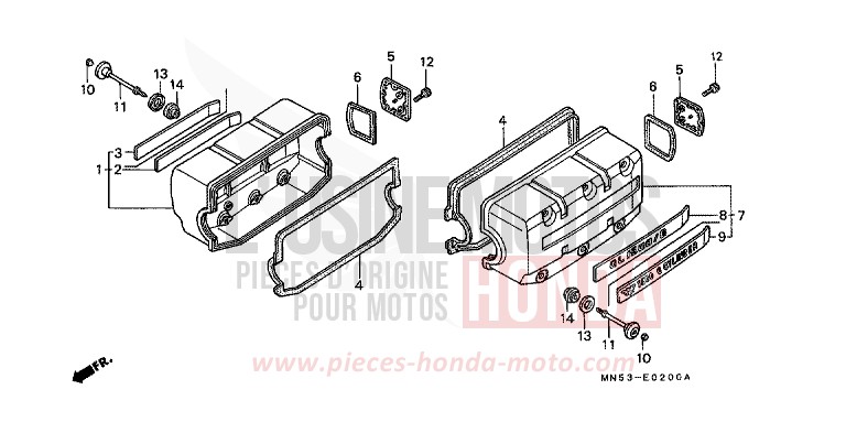 COUVERCLE DE CULASSE de Goldwing CANDY SPECTRA RED (R176) de 1992