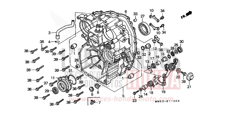 CARTER ARRIERE de Goldwing CANDY SPECTRA RED (R176) 1992