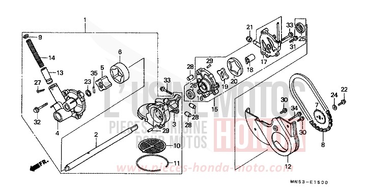 POMPE A HUILE de Goldwing CANDY SPECTRA RED (R176) 1992