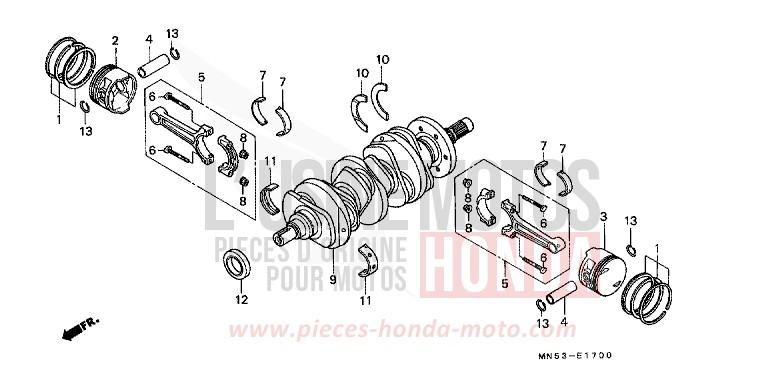 VILEBREQUIN/PISTON de Goldwing CANDY SPECTRA RED (R176) de 1992