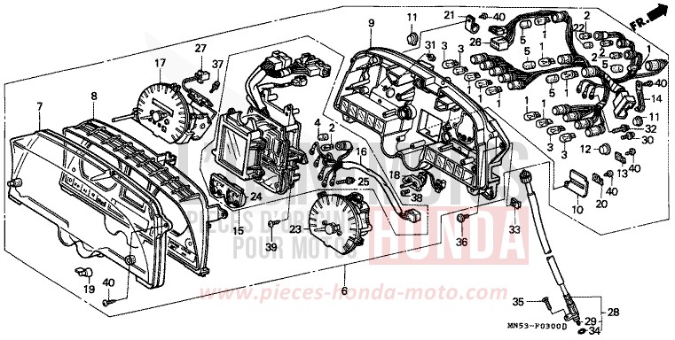 COMPTEUR de Goldwing CANDY SPECTRA RED (R176) 1992