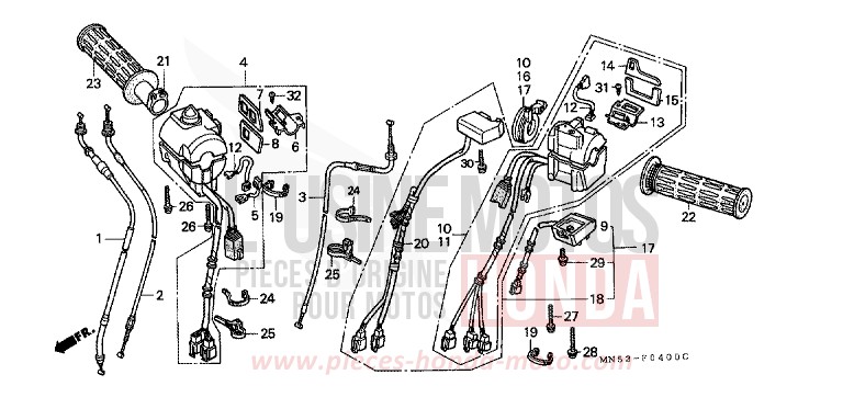 COMMUTATEUR/CABLE de Goldwing CANDY SPECTRA RED (R176) 1992