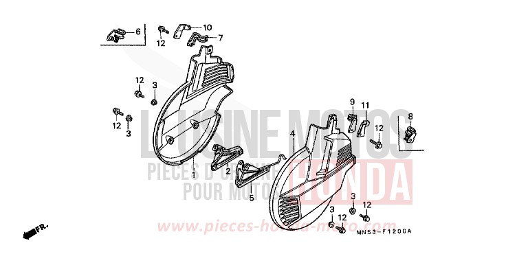 CHAPE DE ROUE AVANT de Goldwing CANDY SPECTRA RED (R176) de 1992