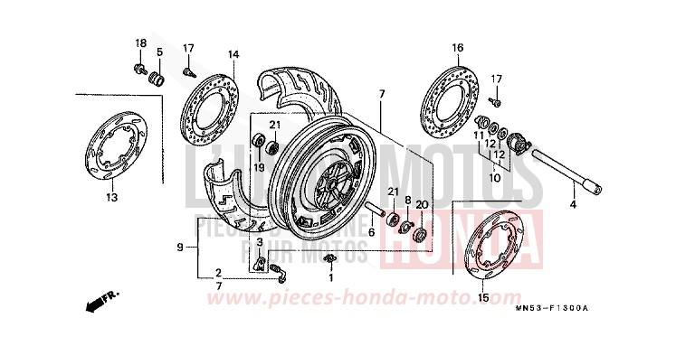ROUE AVANT de Goldwing CANDY SPECTRA RED (R176) 1992