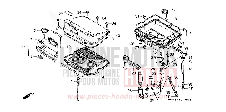 FILTRE A AIR de Goldwing CANDY SPECTRA RED (R176) 1992