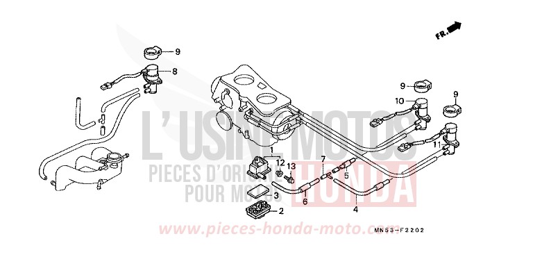 VALVE SOLENOIDE/ FILTRE A AIR SECONDAIRE (3) de Goldwing CANDY SPECTRA RED (R176) 1992